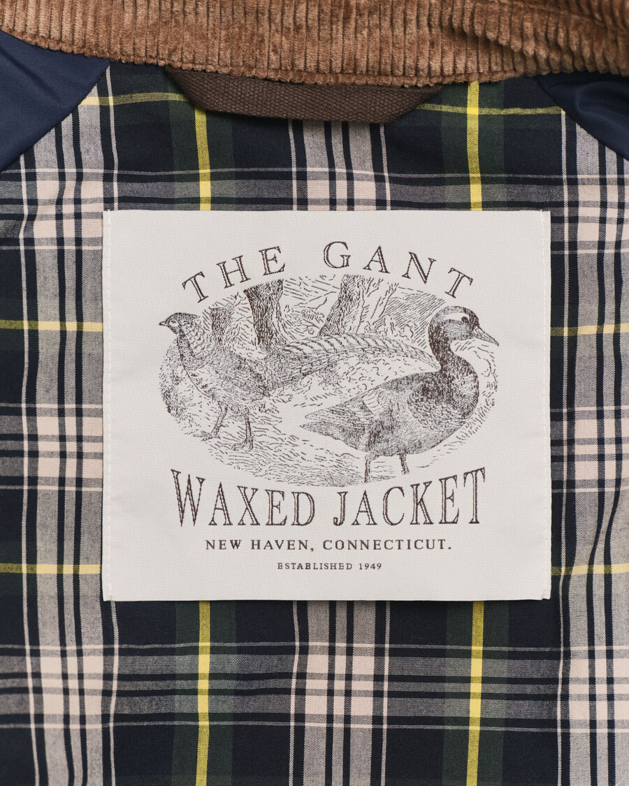 waxed barn jacket - deep brown