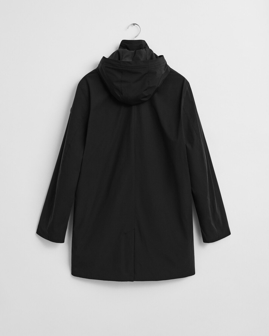 padded car coat - black