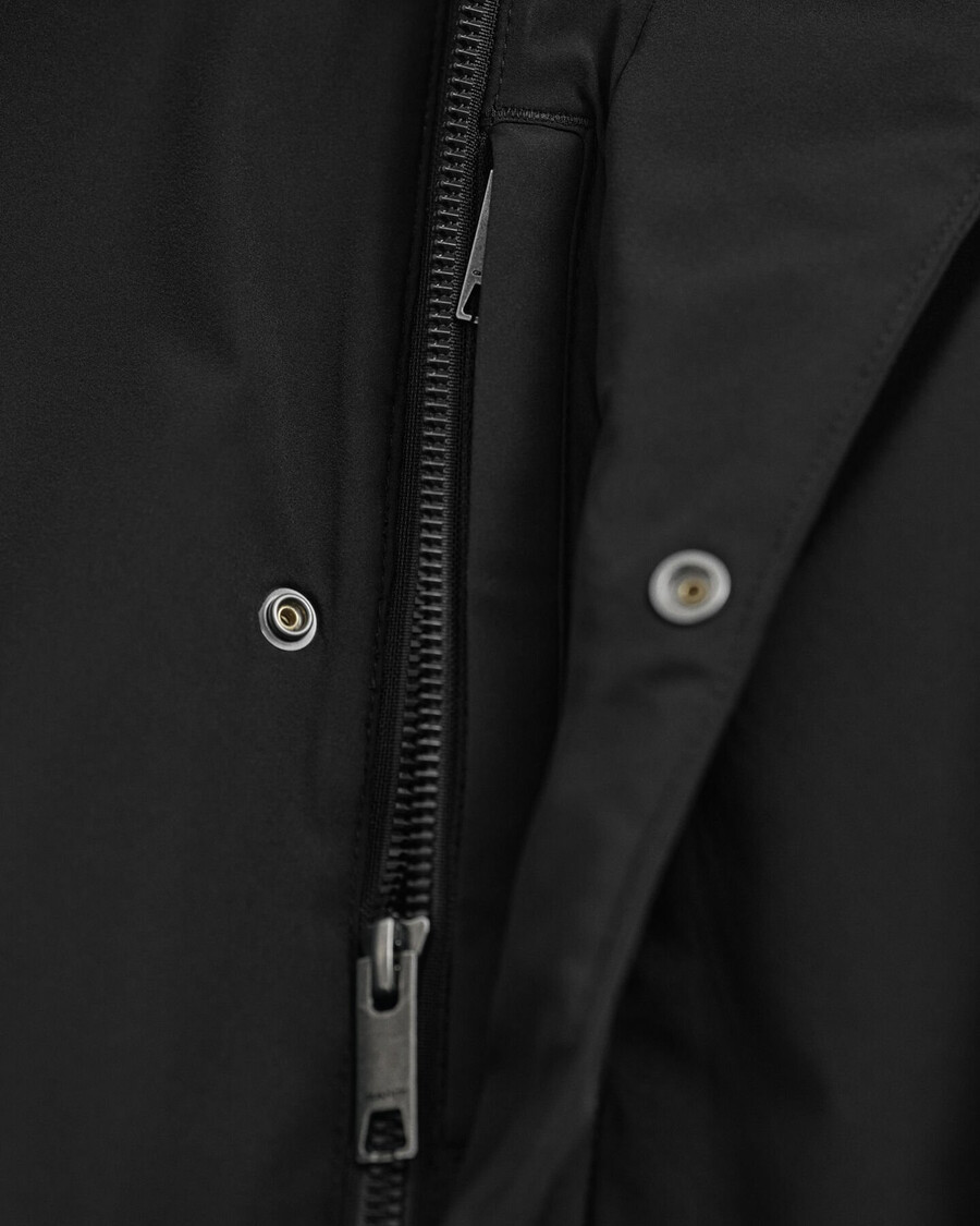 padded car coat - black