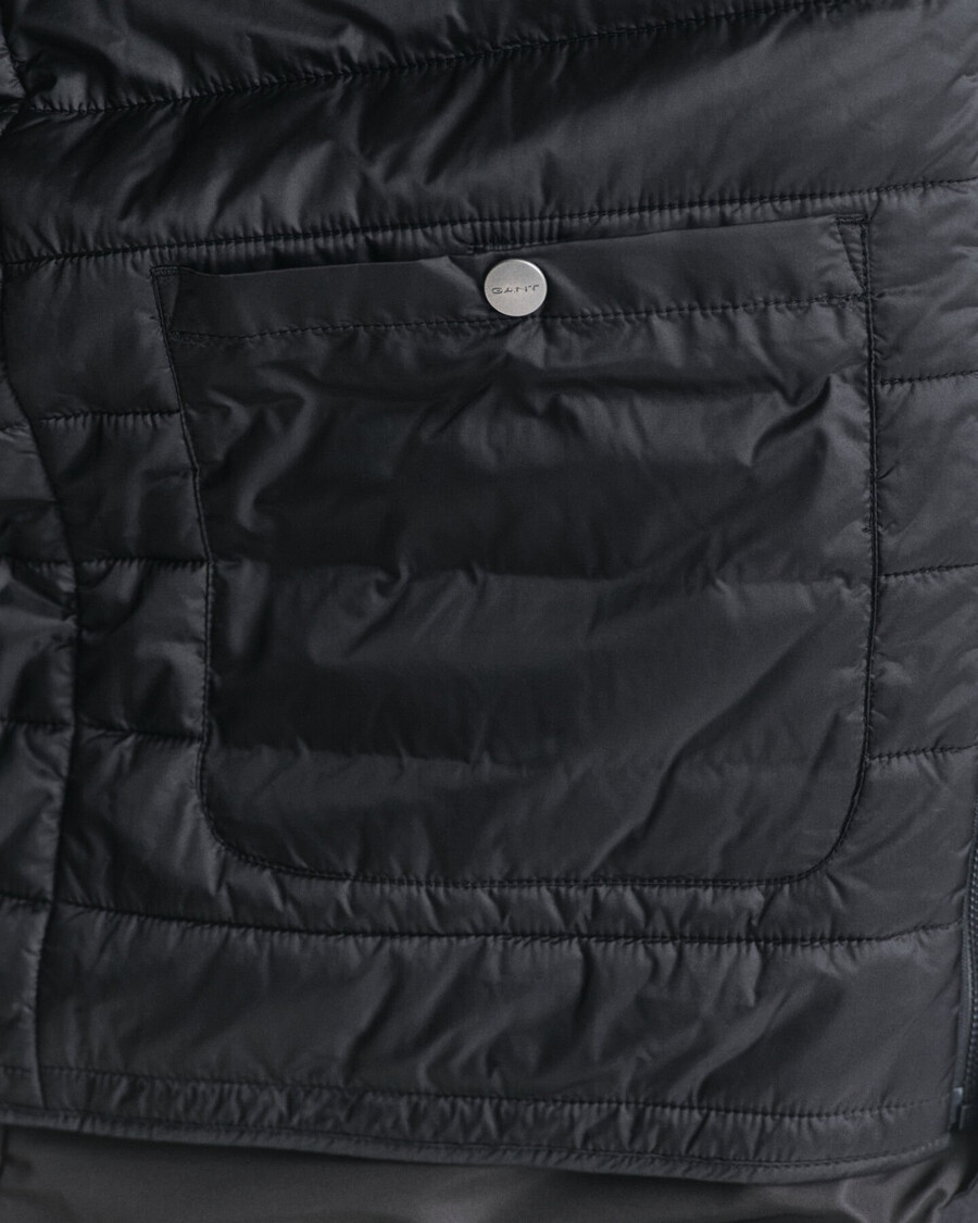 double mid length jacket - black