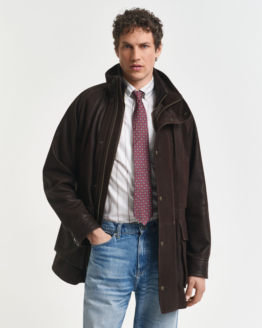 nubuck decker jacket - desert brown