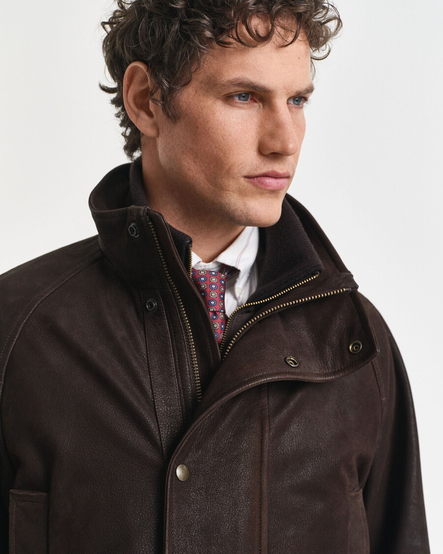 nubuck decker jacket - desert brown
