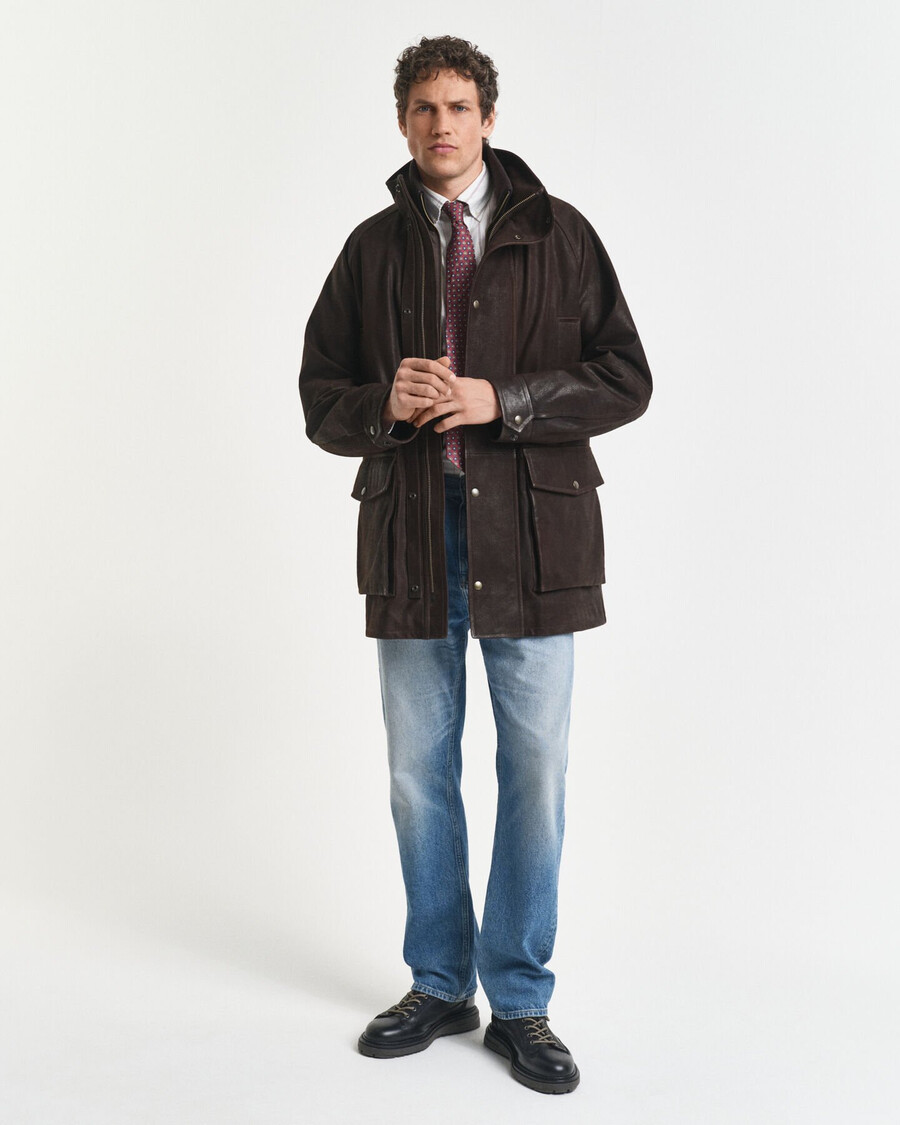 nubuck decker jacket - desert brown
