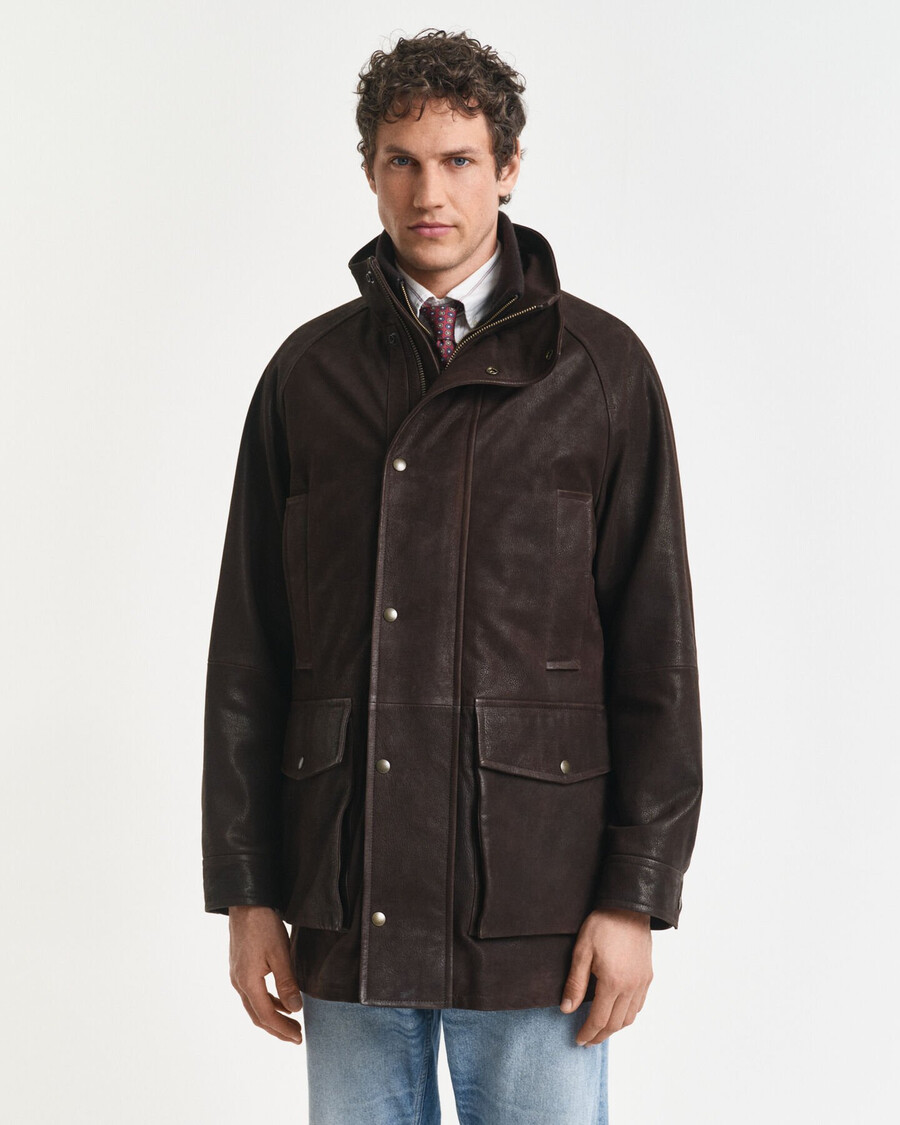 nubuck decker jacket - desert brown