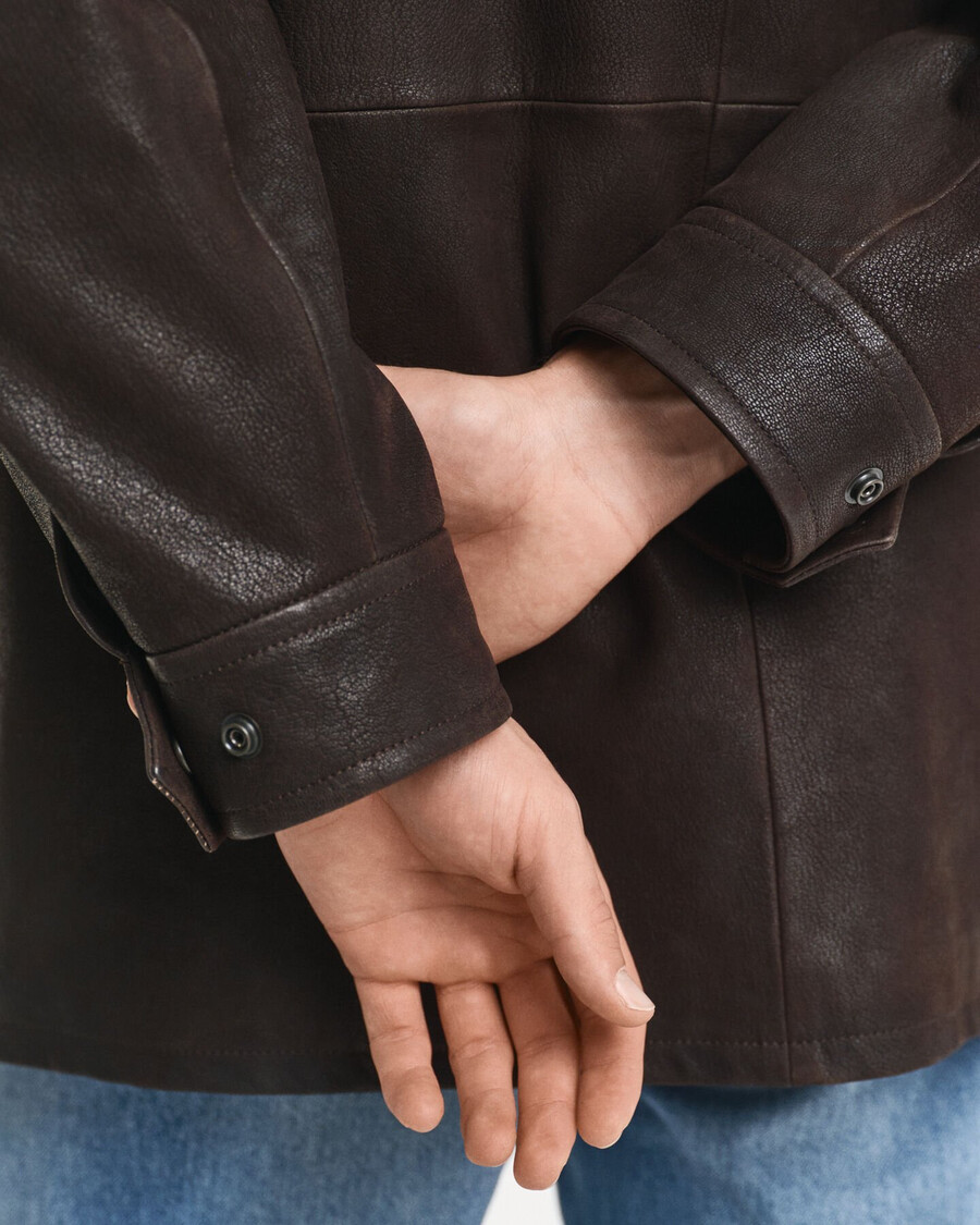nubuck decker jacket - desert brown