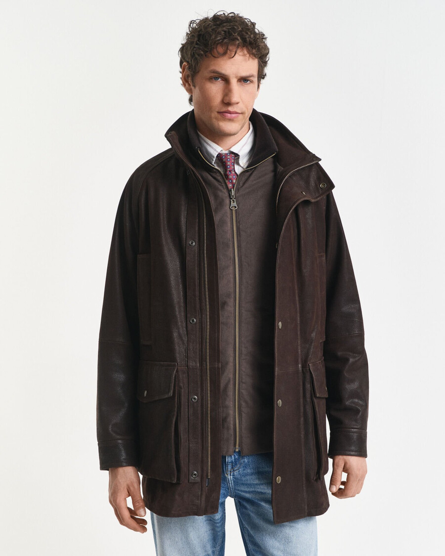 nubuck decker jacket - desert brown