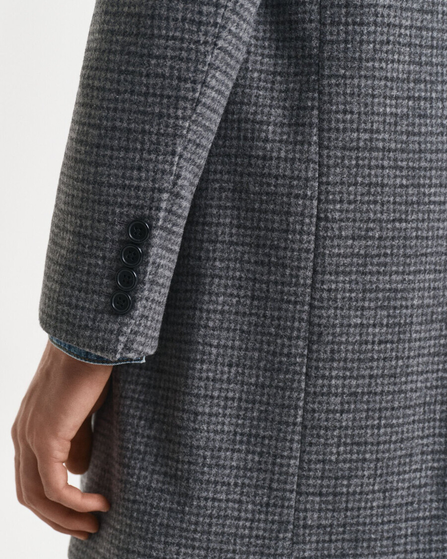 twotone wool coat - black