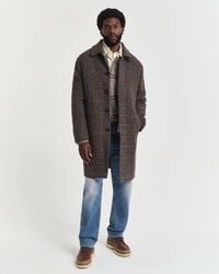 wool car coat - deep brown