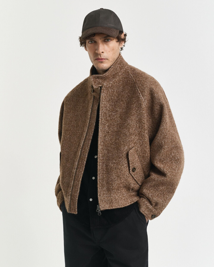 wool harrington jacket - warm khaki