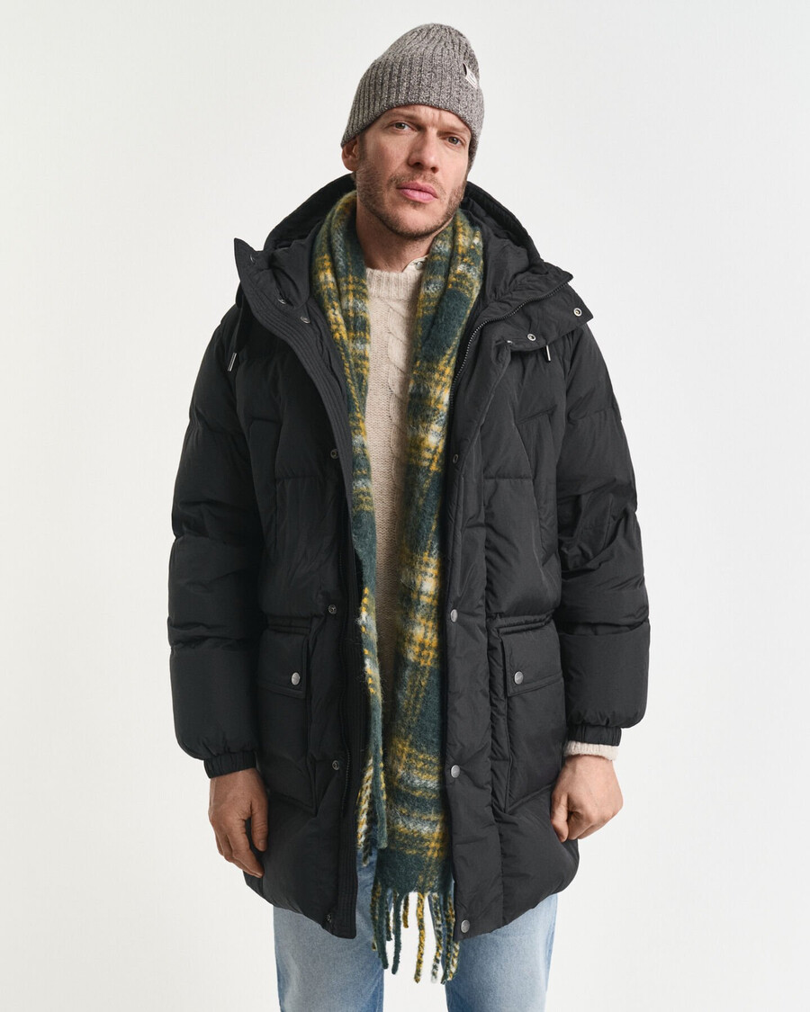 down puffer parka - black