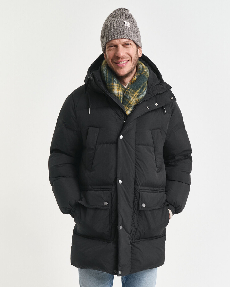 down puffer parka - black