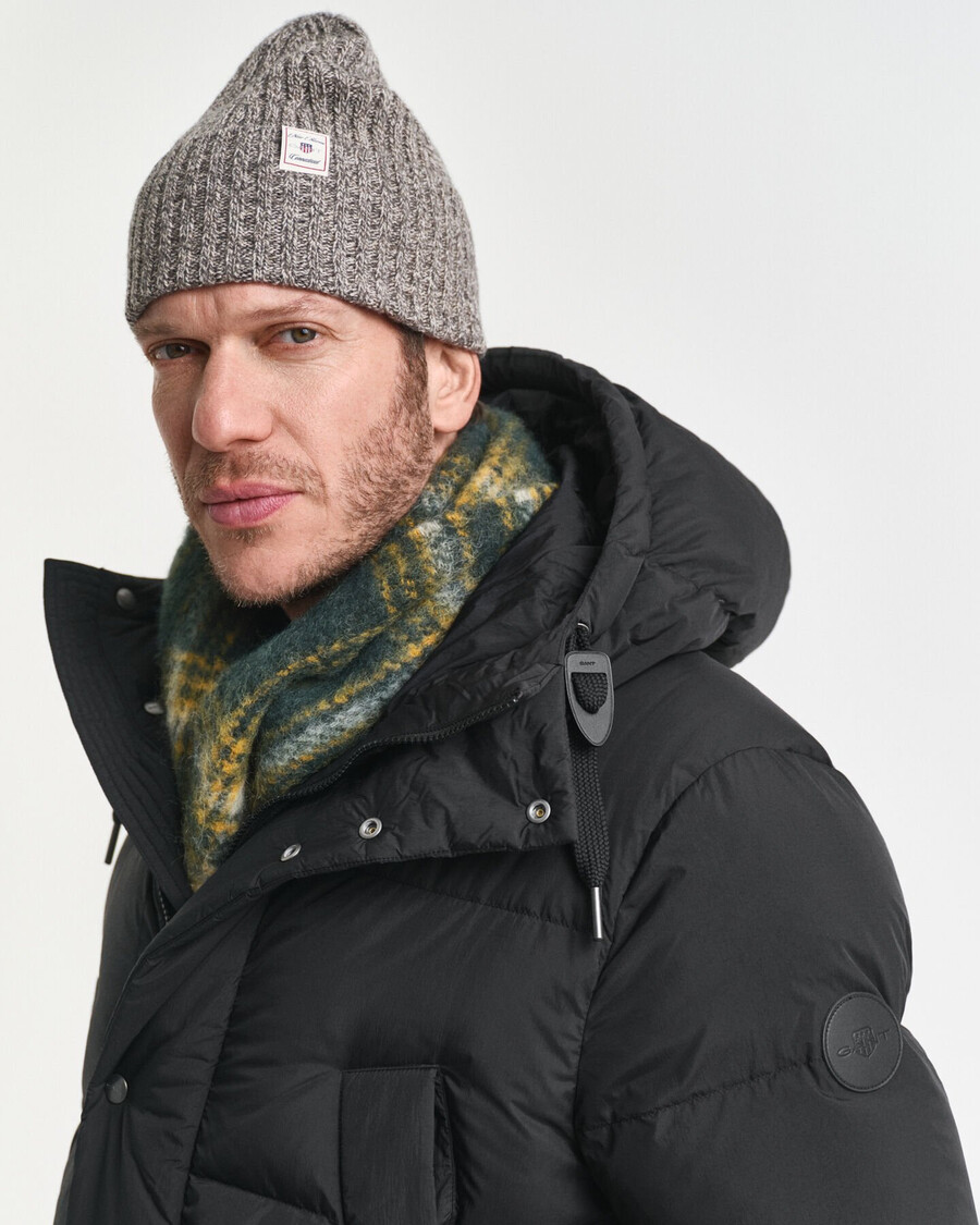 down puffer parka - black