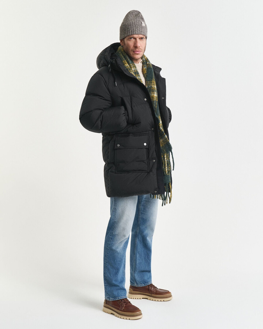 down puffer parka - black