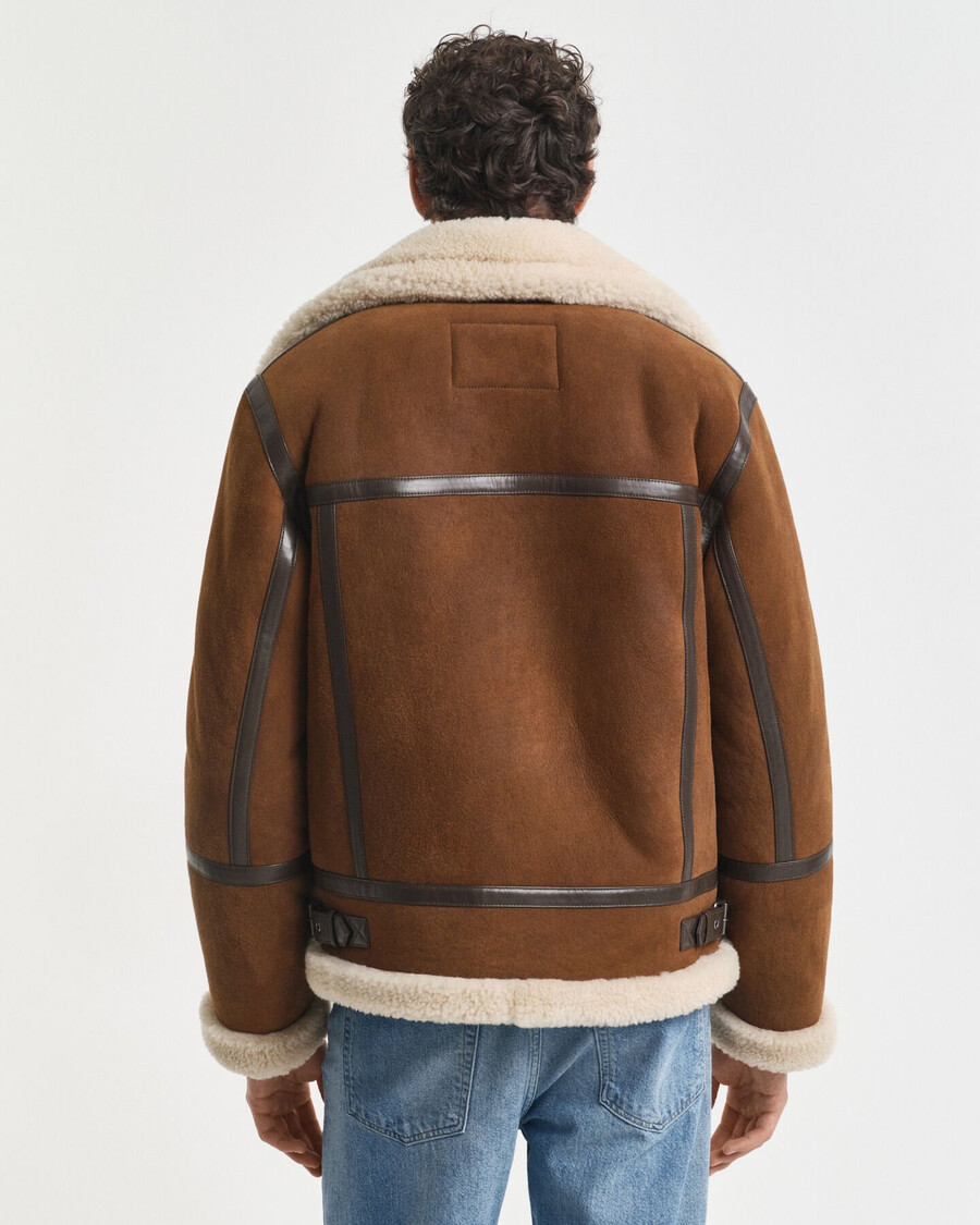 shearling jacket - mahogany brown
