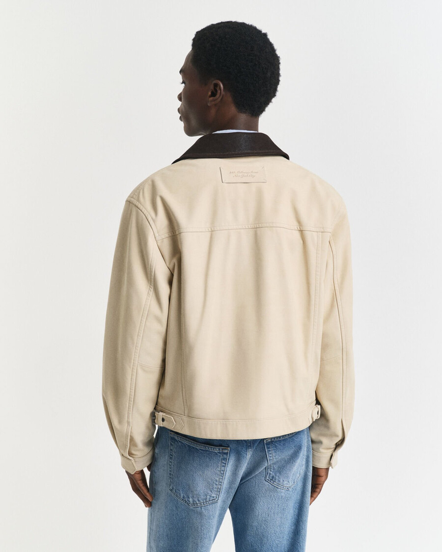 leather rodeo jacket - putty