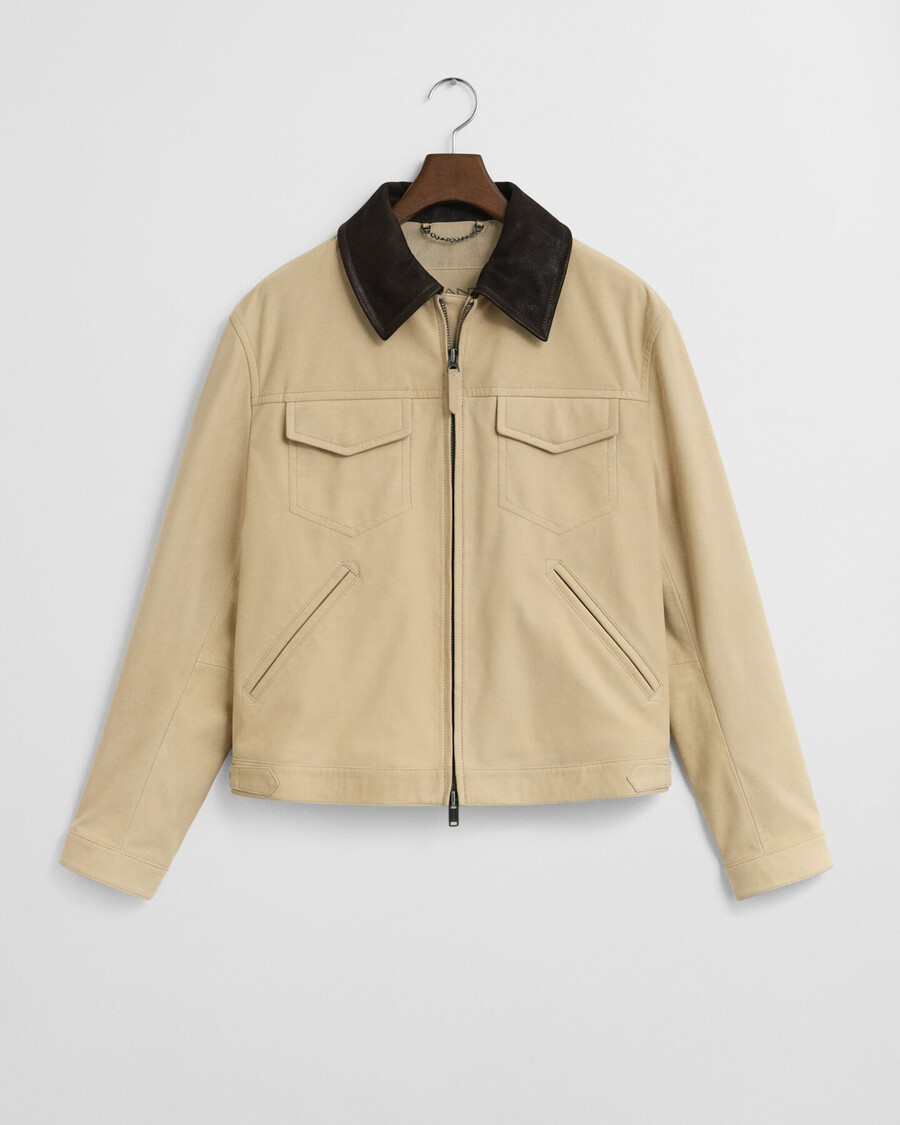 leather rodeo jacket - putty