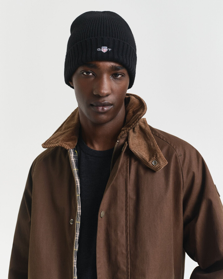 shield wool beanie - black