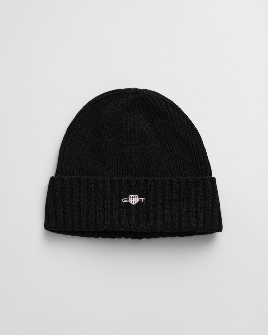 shield wool beanie - black