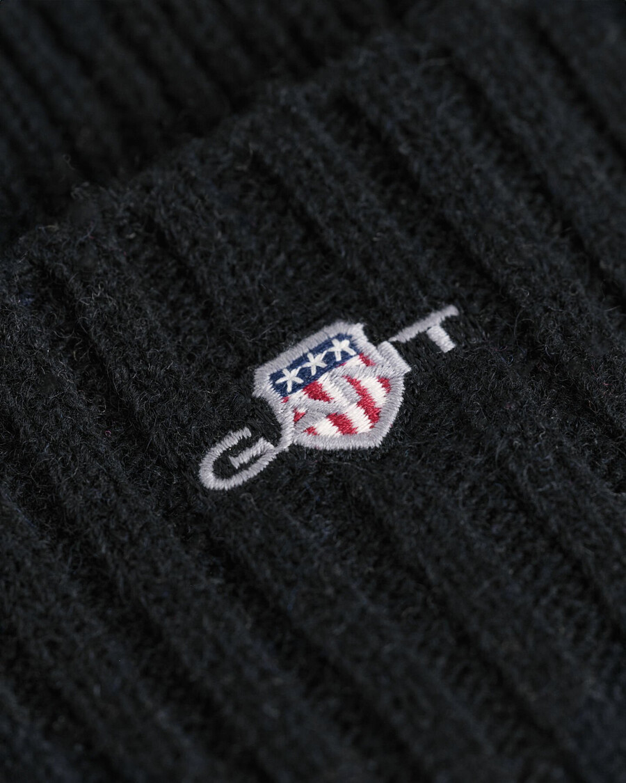 shield wool beanie - black