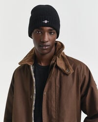 shield wool beanie - black