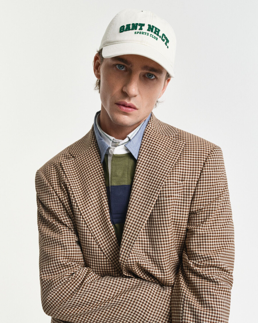 felt graphic washed cap - cream