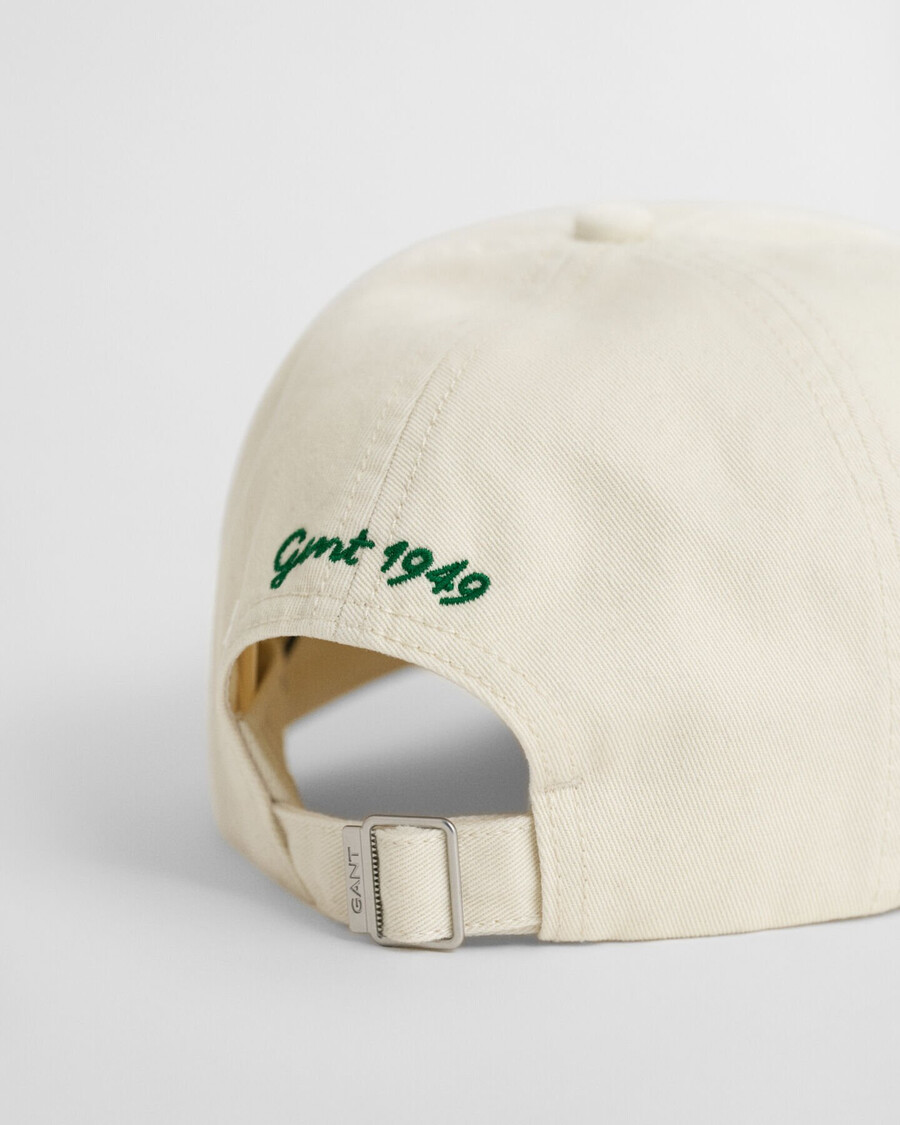 felt graphic washed cap - cream