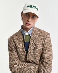 felt graphic washed cap - cream