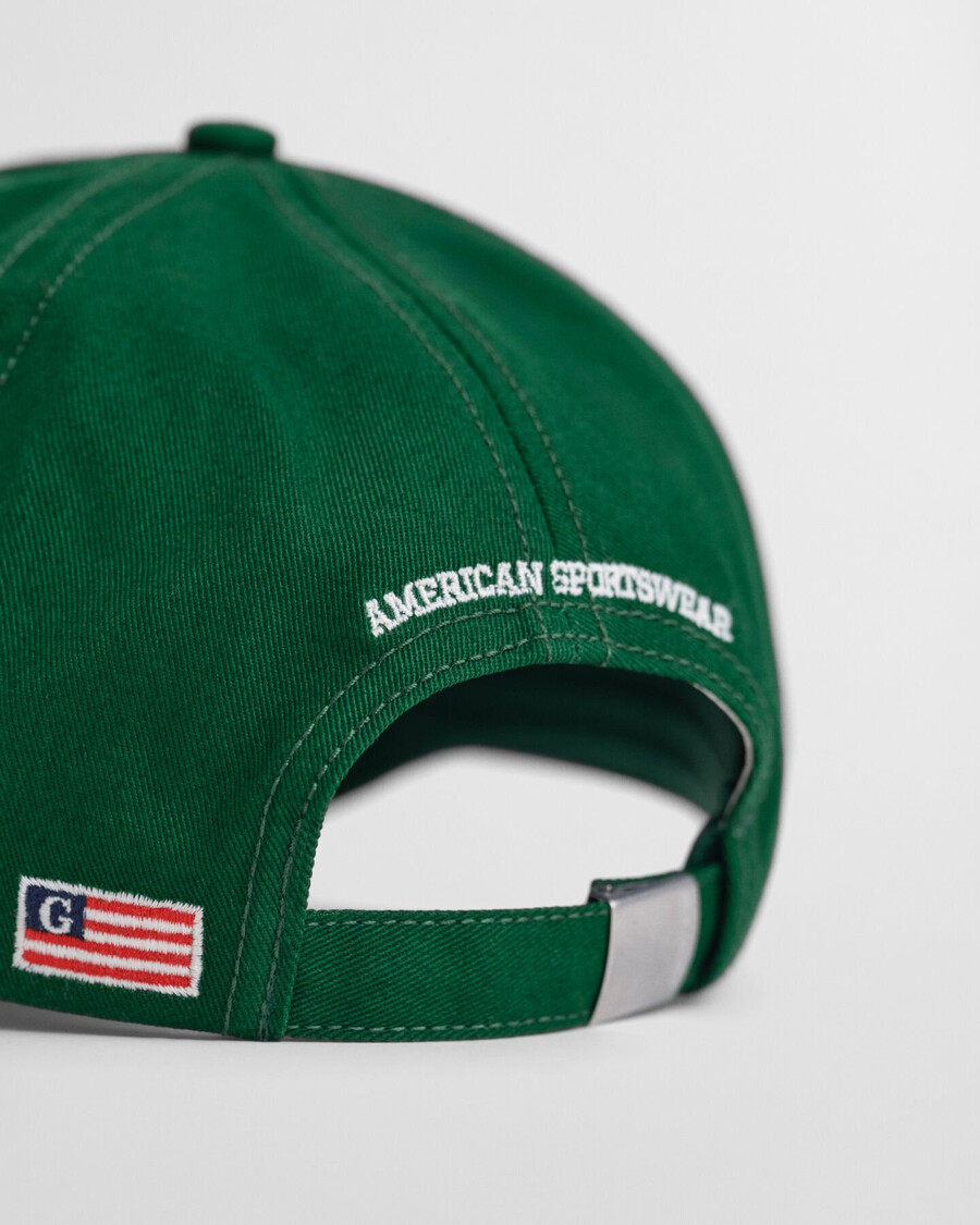 graphic cotton twill cap - forest green