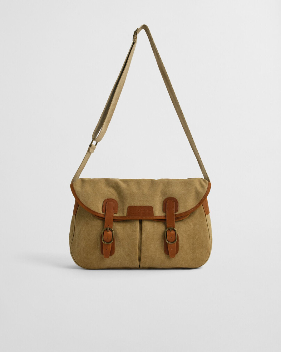 washed canvas fishing bag - peanut butter