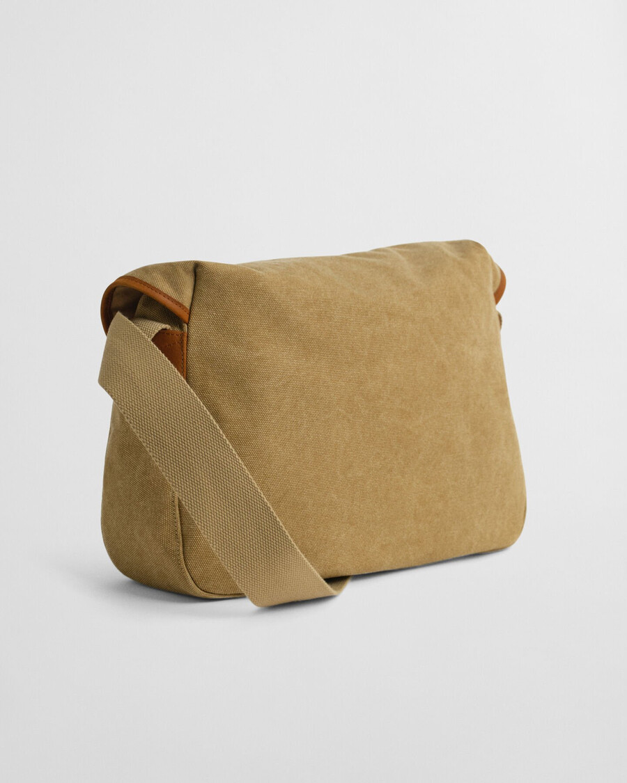 washed canvas fishing bag - peanut butter