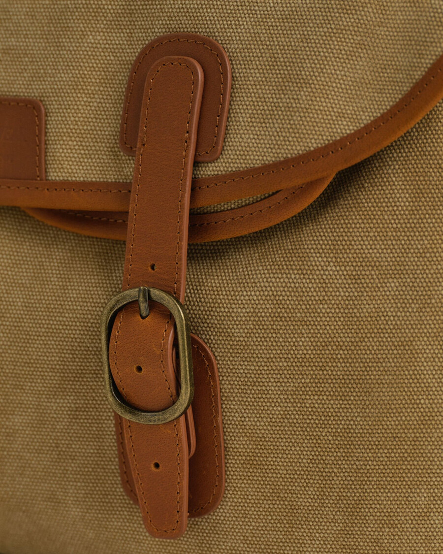 washed canvas fishing bag - peanut butter