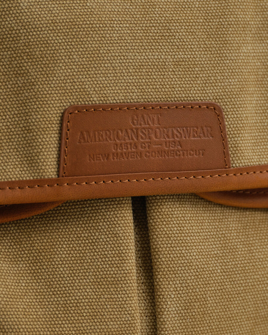 washed canvas fishing bag - peanut butter