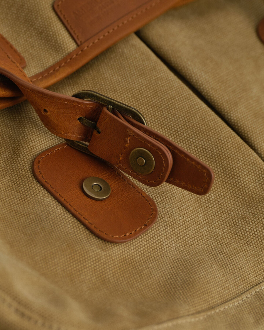 washed canvas fishing bag - peanut butter