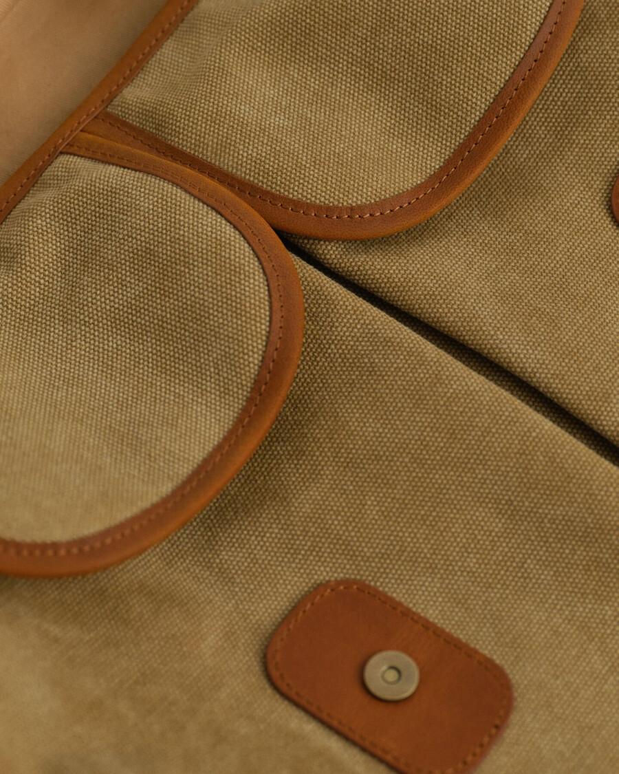 washed canvas fishing bag - peanut butter