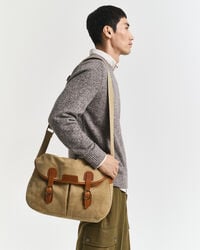 washed canvas fishing bag - peanut butter
