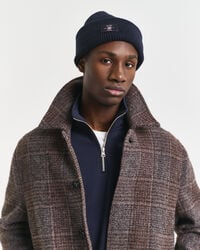 ribbed cotton blend beanie - evening blue