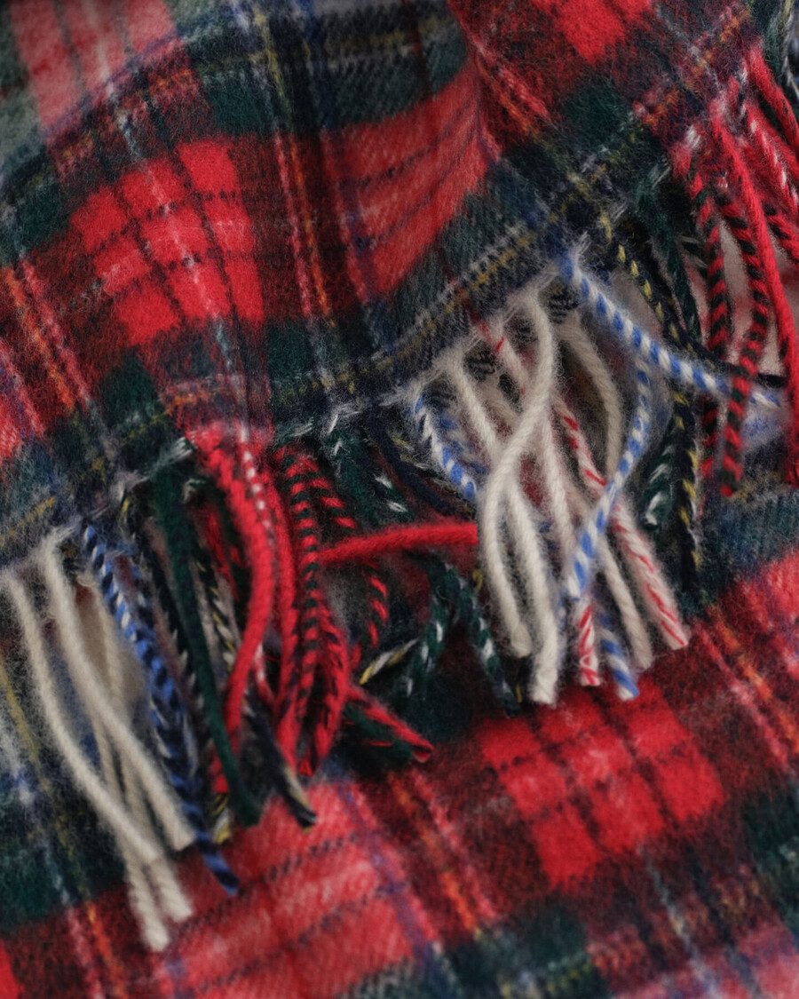 tartan cashmere blend scarf - ruby red