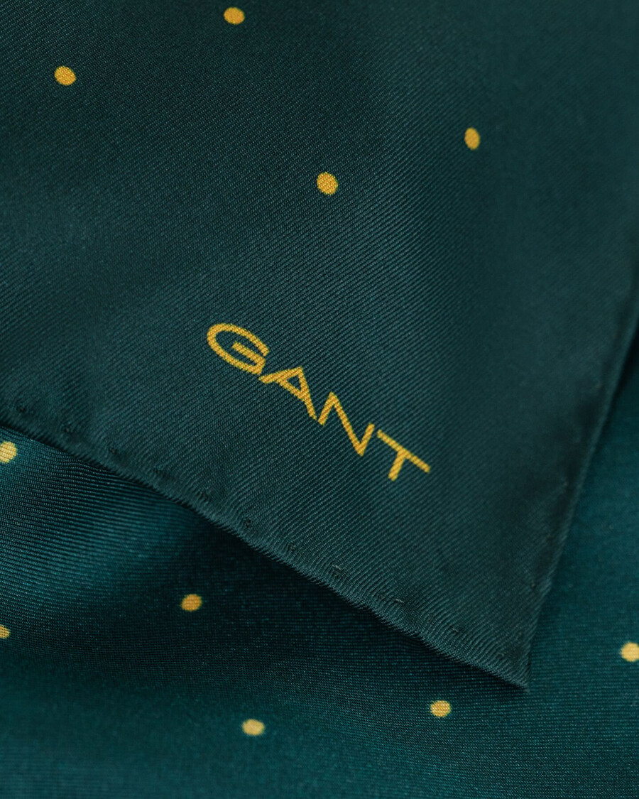 dot print pocket square - tartan green