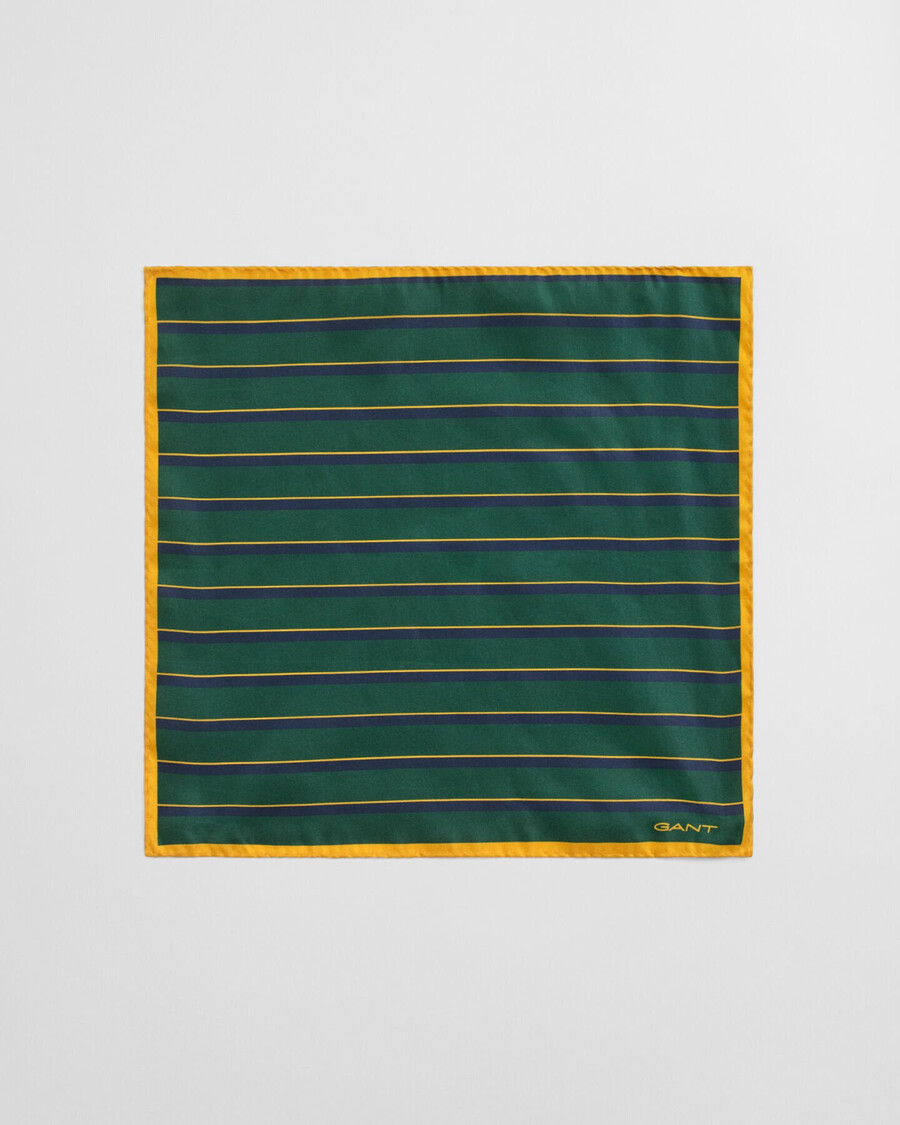 striped pocket square - forest green