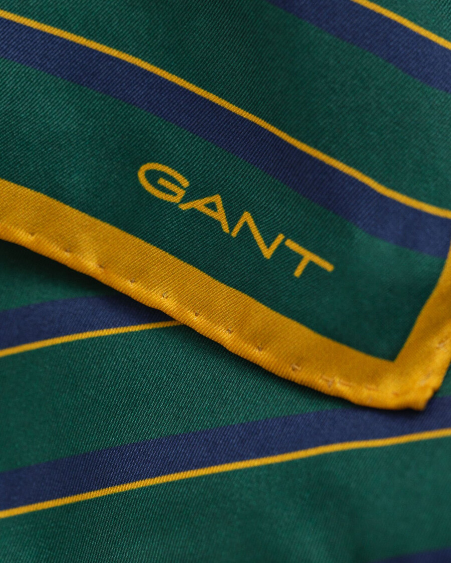 striped pocket square - forest green