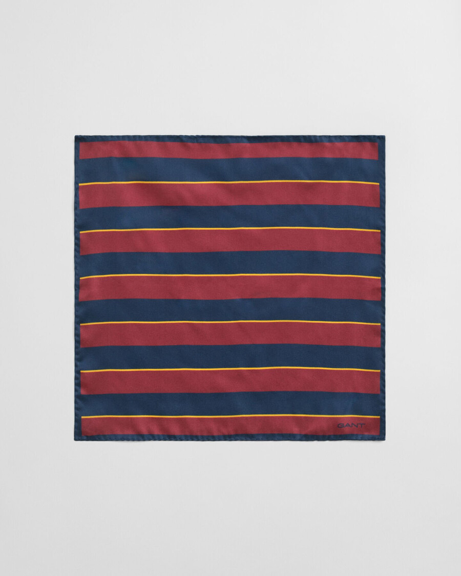 striped pocket square - plumped red