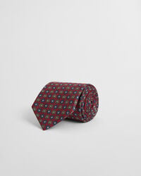 foulard print tie - plumped red