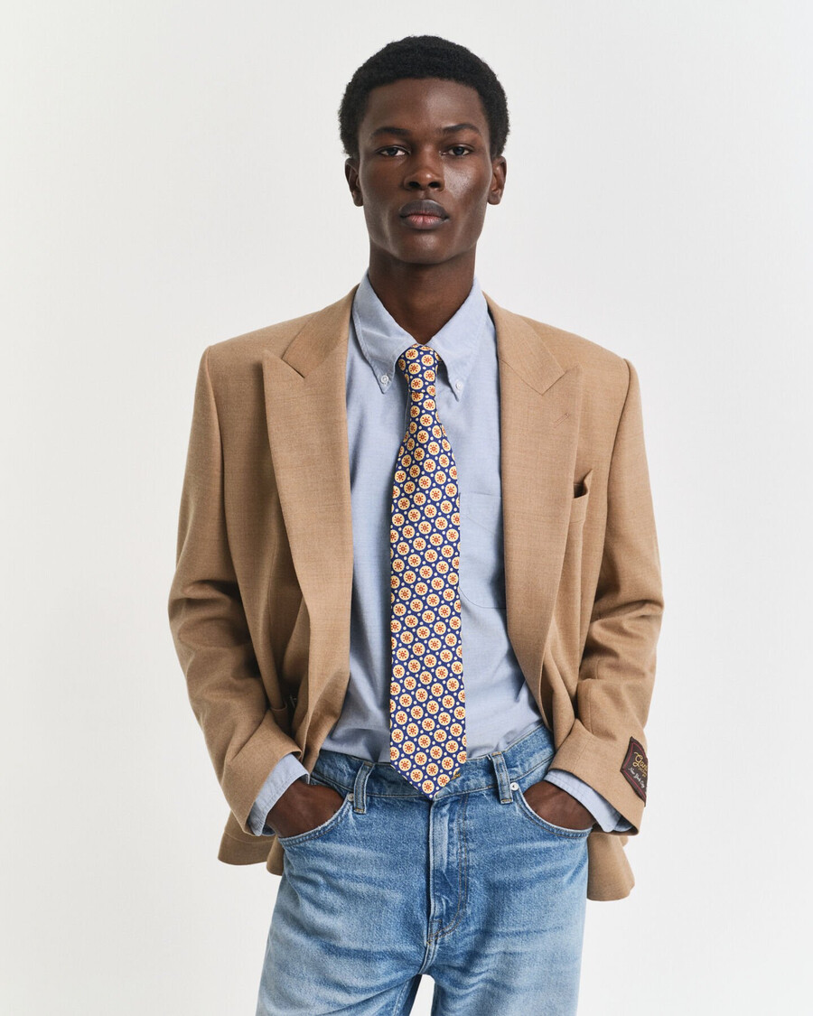 silk foulard tie - rich blue