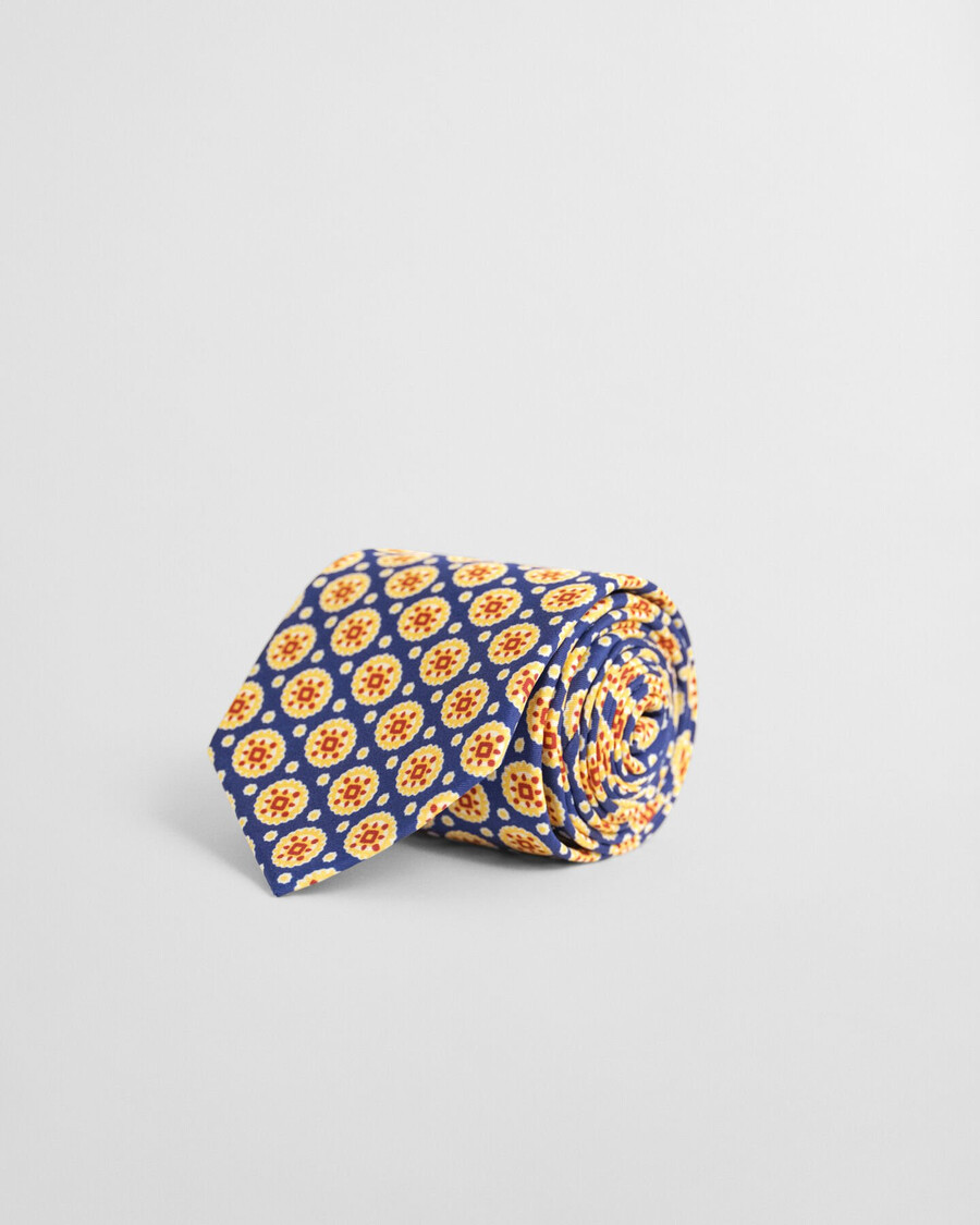 silk foulard tie - rich blue
