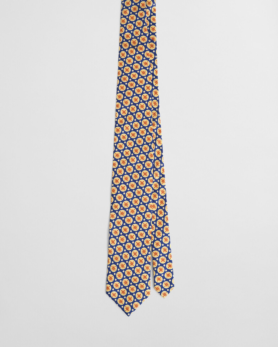 silk foulard tie - rich blue