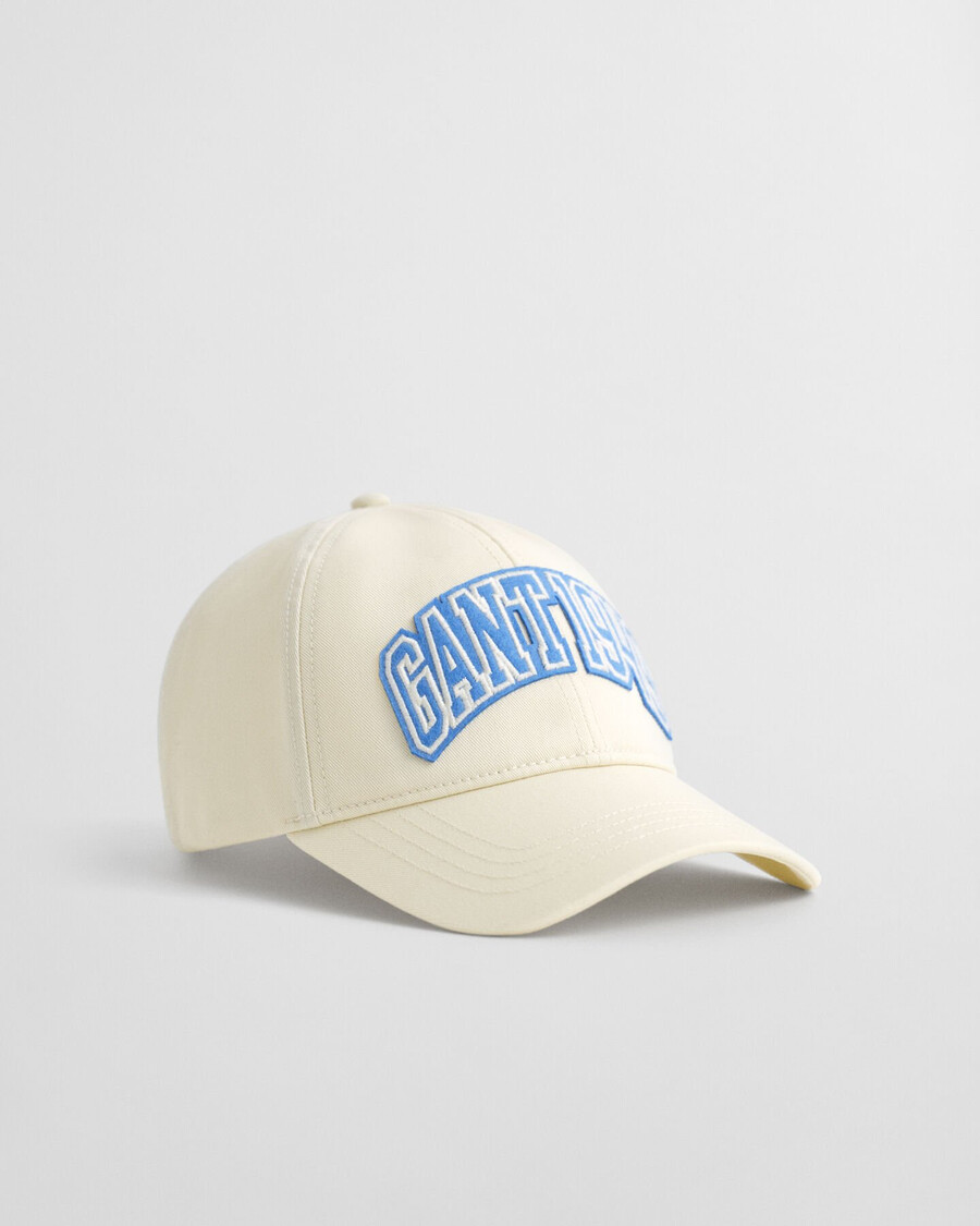 graphic cotton twill cap - cream