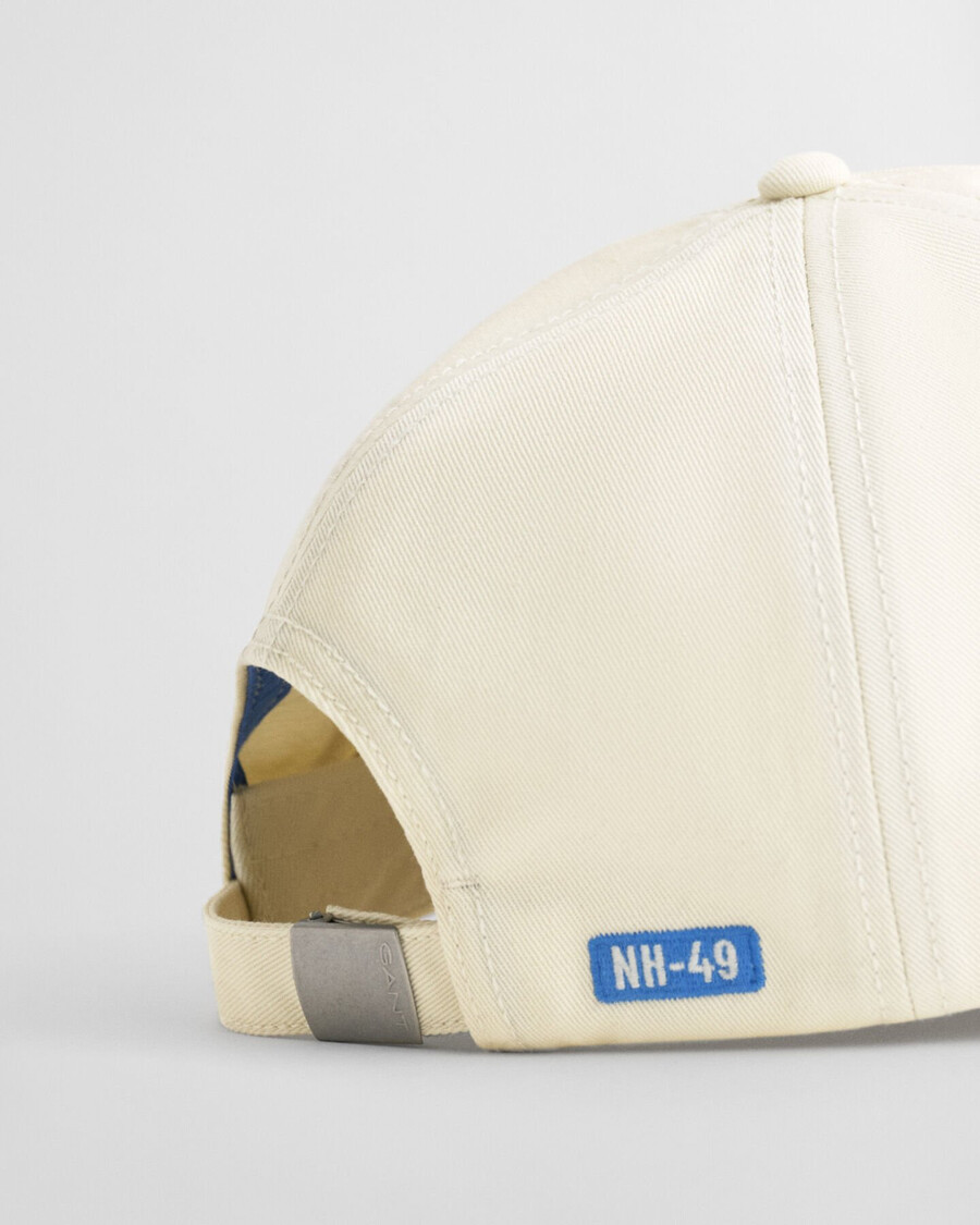 graphic cotton twill cap - cream