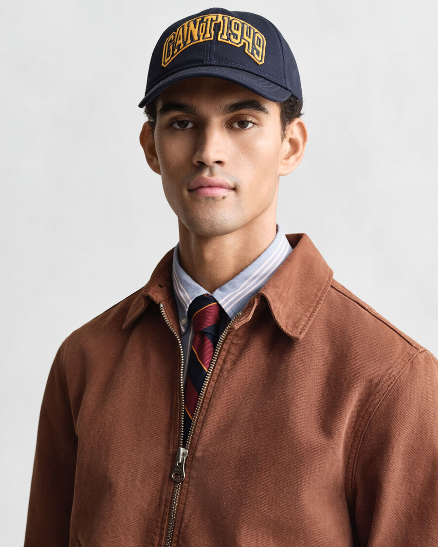 graphic cotton twill cap - evening blue
