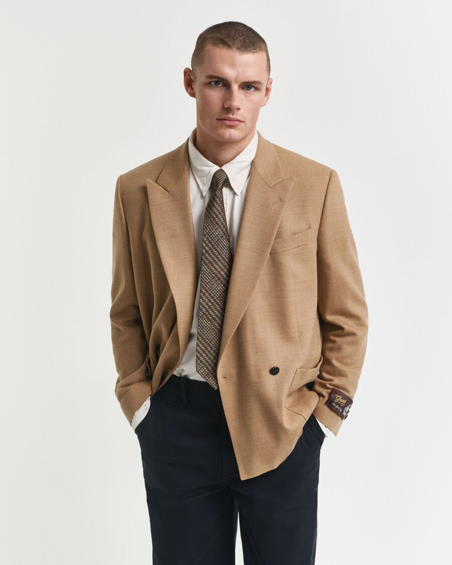flannel camel club blazer - warm khaki