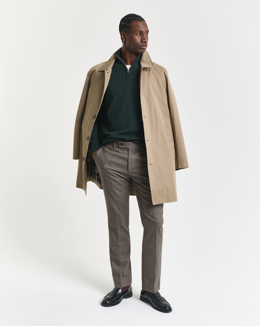 casual cotton halfzip sweater - tartan green